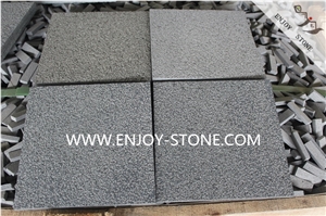 Bush Hammered Finish Hainan Black Bluestone, Hn Basalt Slabs & Tiles, Basaltina, Basalto