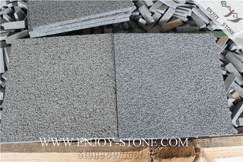 Bush Hammered Hainan Black Basalt,Black Basalt,Hn Basalt,Bush Hammered Slabs Basalt Strip/Tiles/Cut to Size/Slabs/Flooring/Walling/Pavers