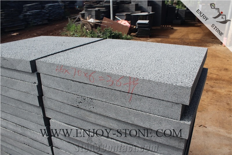 Bush Hammered Hainan Black Basalt,Black Basalt,Hn Basalt,Bush Hammered Slabs Basalt Strip/Tiles/Cut to Size/Slabs/Flooring/Walling/Pavers