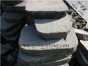 Bush Hammered Surface Bluestone with Sides Natural Split, Fujian Andesite Basalto with Cat Paws/Honeycombs Flagstone, Split Crazy Pavers, Irregular Flagstone Patio,Random Flagstones
