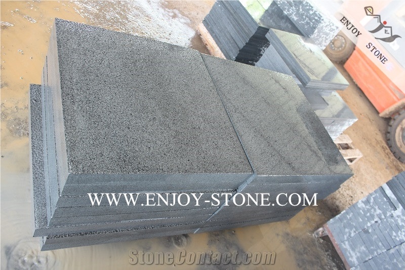 Bush Hammered Surface China Black Basalt/Basaltina/Dark Basalto,Hn Black Lava Stone Floor Tiles,Andesite Wall Tiles,Basalt Pattern