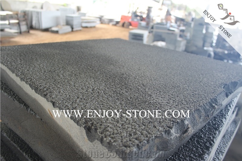 Bush Hammered Surface China Black Basalt/Basaltina/Dark Basalto,Hn Black Lava Stone Floor Tiles,Andesite Wall Tiles,Basalt Pattern