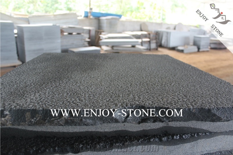 Bush Hammered Surface China Black Basalt/Basaltina/Dark Basalto,Hn Black Lava Stone Floor Tiles,Andesite Wall Tiles,Basalt Pattern