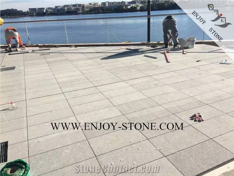 Bush Hammered Surface G654 Pangda Dark Grey Granite,Sesame Black Granite for Outdoor Wall Covering,Flooring Tiles&Slabs
