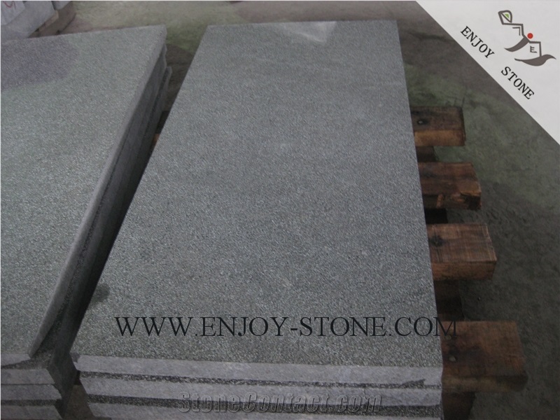 Bush Hammered Tile G684 Fuding Black, Black Basalt, Black Pearl Basalt, Black Basalt, Bushhammered Tile/Cut to Size,Bushhammered Slabs/Flooring/Walling/Pavers