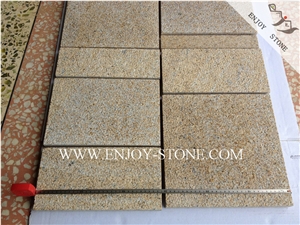 Bush Hammered Tiles G682 Golden Yellow,Golden Rust, Rustic Yellow , Golden Granite,Yellow Granite,Bush Hammered Tile/Cut to Size, Slabs/Flooring/Walling/Pavers/Granite