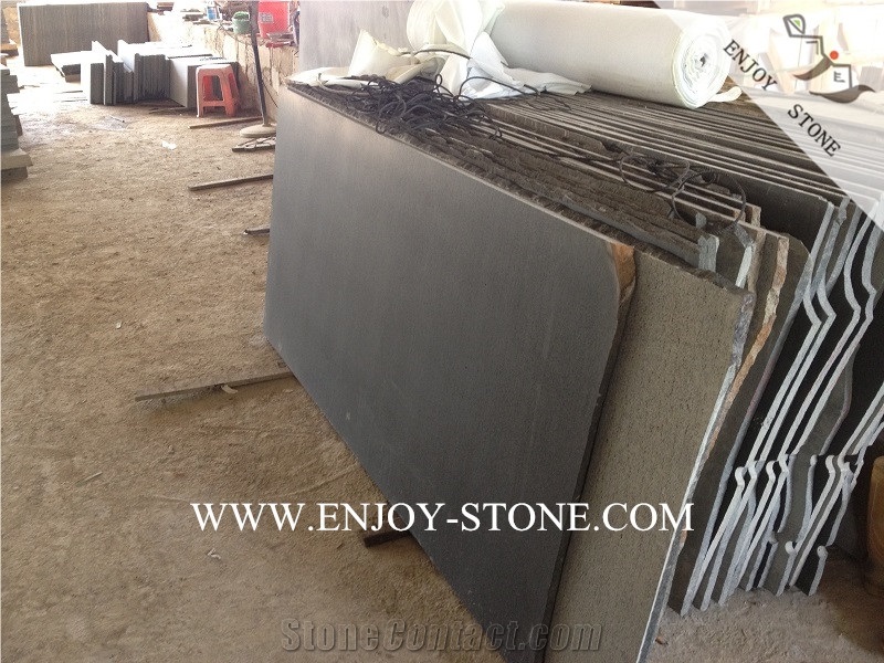 China Black Basalt Slabs,Honed Surface Hainan Black Basalto,Hn Black Andesite Tiles&Slabs,Basalt Floor Covering Tiles,Basalt Wall Covering Tiles