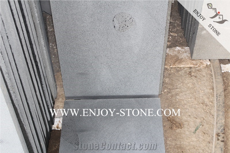 China Black Bluestone,Hainan Black Bluestone with Cat Paws/Honeycombs,Machine Cut/Sawn Cut Lava Stone Wall Tiles,Basalto Floor Covering Tiles