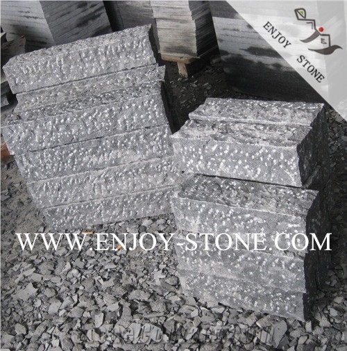 China Black Granite G684,Black Pearl Granite Pavers,Granite Cube Stone,All Sides Pineapple Finish Terrace Floors