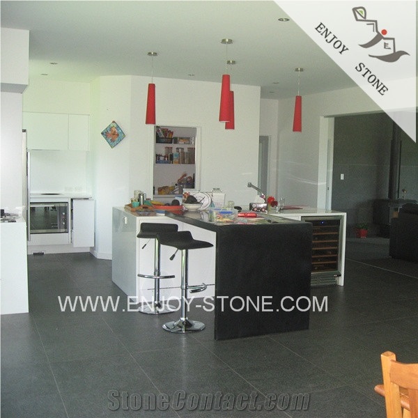 China G684 Black Basalt,Black Galaxy Pearl Basalt Fuding Black Honed Tiles,Slabs for Flooring,Walling