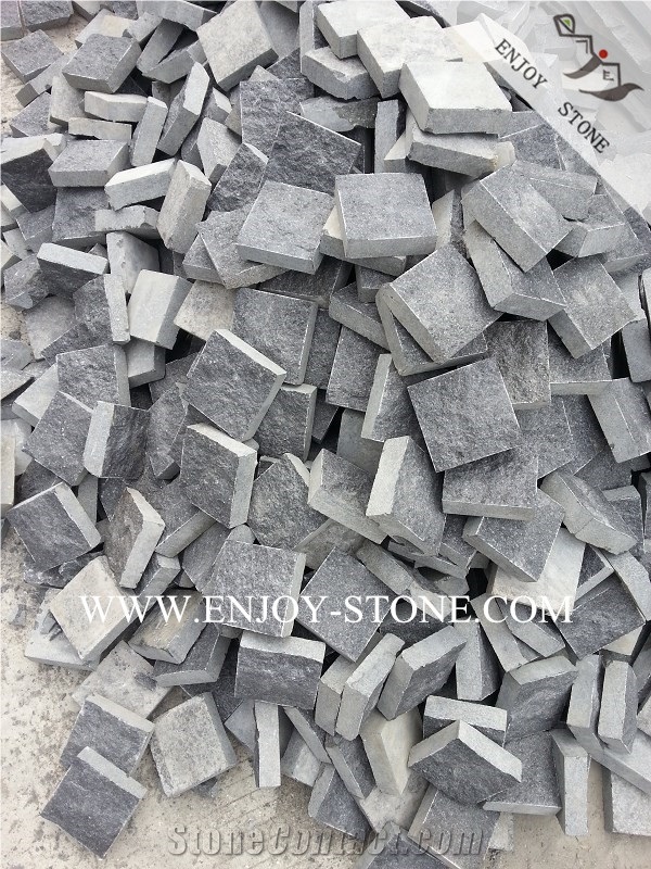 China G684 Black Basalt,Fuding Black Pearl Basalt,Cleft/Natural Split Surface Sides Cut Cube Stone,Garden Stepping Pavements,Exterior Paving Pattern