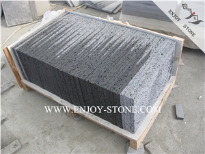 China Grey Volcanic Lava Stone,Machine Cut/Sawn Cut Hainan Big Holes Basalto Tiles&Slabs for Wall Covering, French Pattern