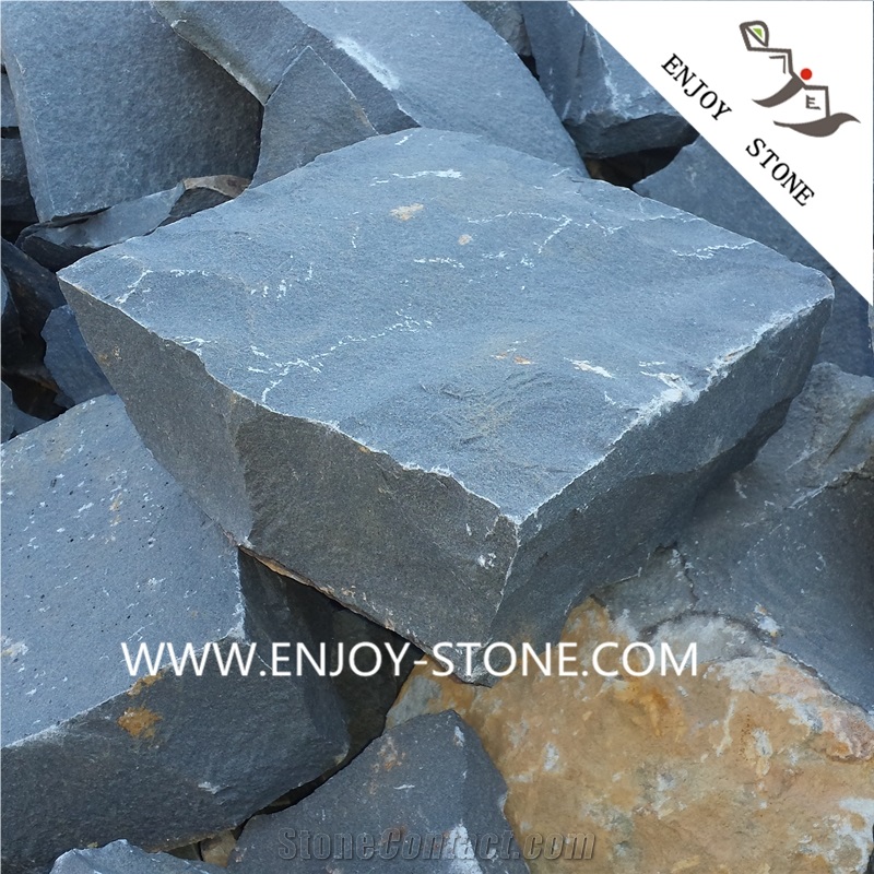 China Zhangpu Grey Basalt Split Cobblestone,Basaltina Cubestone,Bluestone Paver,Paving Stone