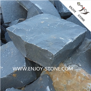 China Zhangpu Grey Basalt Split Cobblestone,Basaltina Cubestone,Bluestone Paver,Paving Stone