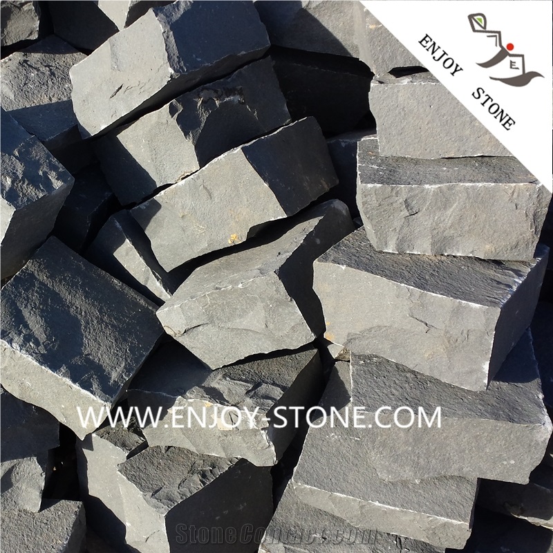 China Zhangpu Grey Basalt Split Cobblestone,Basaltina Cubestone,Bluestone Paver,Paving Stone