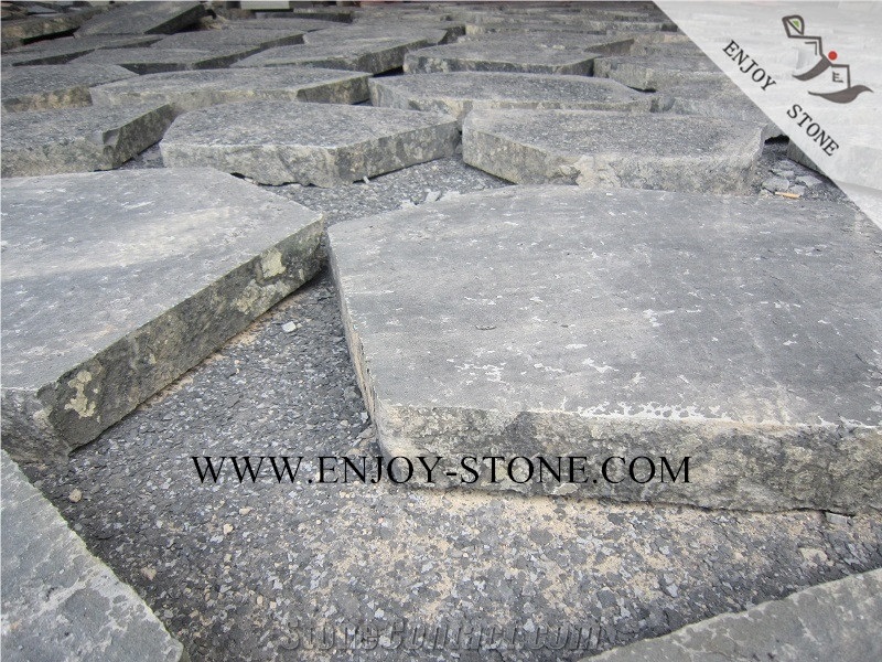 China Zhangpu Random Flagstone, Flamed Black Basalto Patio Pavers, Irregular Driveway/Walkway Pavers