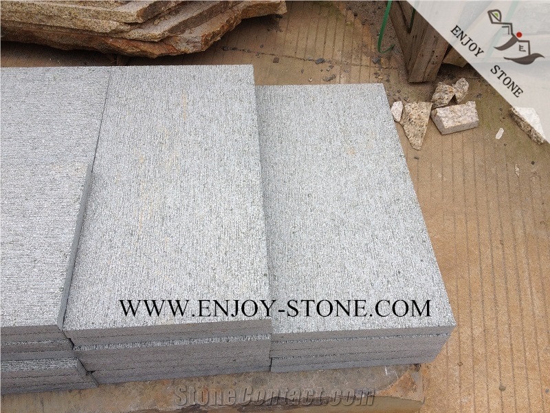 Chiseled/Split Surface G612 Oliver Green Granite for Exterior and Interior Wall Cladding,Flooring,Zhangpu Green Granite Tiles&Slabs,Anti-Slip Finish