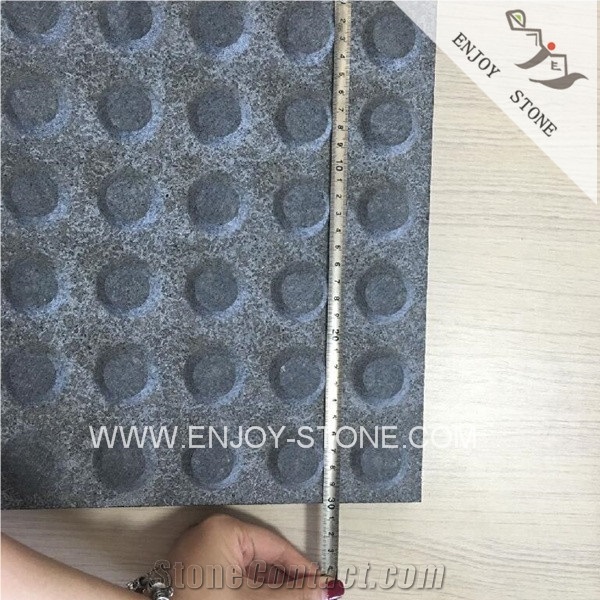 Exfoliated Finish G684 Black Basalt Flooring Tiles,China Black,Blind Stone Pavers,Garden Stepping Blind Paving Stone