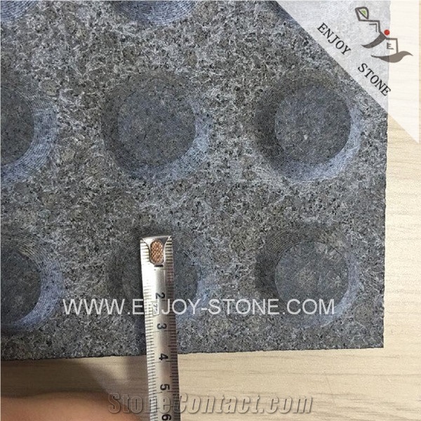 Exfoliated Finish G684 Black Basalt Flooring Tiles,China Black,Blind Stone Pavers,Garden Stepping Blind Paving Stone