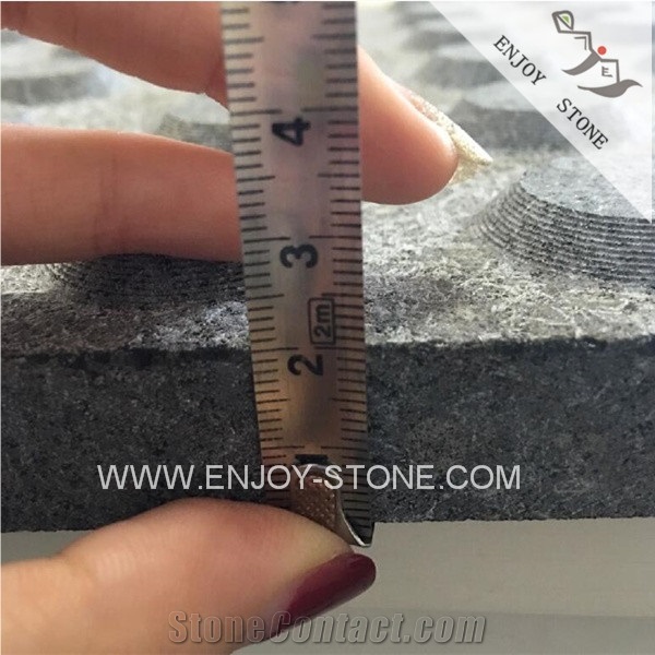 Exfoliated Finish G684 Black Basalt Flooring Tiles,China Black,Blind Stone Pavers,Garden Stepping Blind Paving Stone