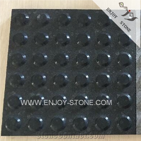 Exfoliated Finish G684 Black Basalt Flooring Tiles,China Black,Blind Stone Pavers,Garden Stepping Blind Paving Stone