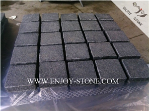 Flamed Cube/Cobble with Mesh Stone G654 Sesame Black, Padang Grey, Sesame Grey, Sesame Gray, Sawn,Flamed Cube/Cobble/Flooring/Walling/Pavers/Granite