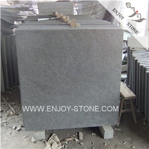 Flamed Finish G684 Pearl Black Basalt Cut To Size, Tiles, Slab For Walling,Flooring,Paving