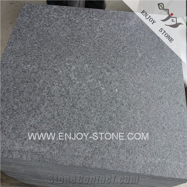 Flamed Finish G684 Pearl Black Basalt Cut To Size, Tiles, Slab For Walling,Flooring,Paving