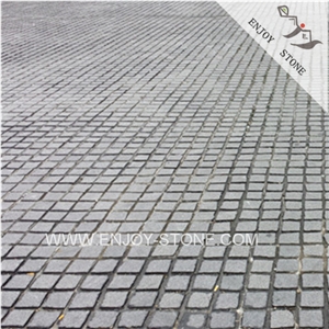 Flamed Finish Non Slip Black Cube Stone,Outdoor Driveways Paving Stone,Pearl Black Granite Side Stone