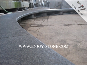 Flamed Finish Rebated Bullnose Edging Pool Coping Tiles,Black Pearl Basalt Pool Terraces,Curved Pool Pavers,Basalt Swimming Pool Coping