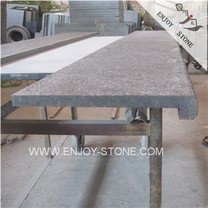 Flamed G684 Black Pearl Basalt,Fuding Black Basalt,Basalt L Shape,Basalt Stone Pool Coping,Swimming Pool Coping,Rebated Coping Stone,Square Edge