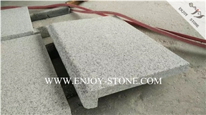 Flamed Rebated Bullnose Edging Swimming Pool Coping Tiles,New G603 Light Grey Granite Pool Pavers,China New G603 Sesame White Swimming Pool Decks