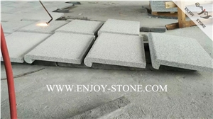 Flamed Rebated Bullnose Edging Swimming Pool Coping Tiles,New G603 Light Grey Granite Pool Pavers,China New G603 Sesame White Swimming Pool Decks