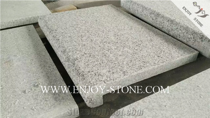 Flamed Rebated Bullnose G603 Sesame White, Salt & Pepper, Padang White, White Granite Flamed Dropface Bullnose Pool Pavers/Cut to Size/Slabs/Flooring/Walling/Pavers/Granite