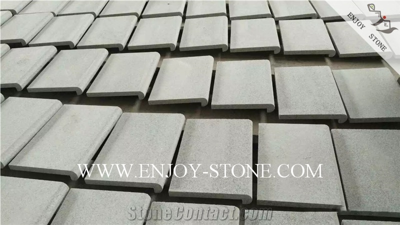 Flamed Rebated Bullnose G603 Sesame White, Salt & Pepper, Padang White, White Granite Flamed Dropface Bullnose Pool Pavers/Cut to Size/Slabs/Flooring/Walling/Pavers/Granite