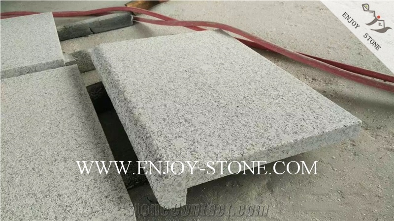 Flamed Rebated Bullnose G603 Sesame White, Salt & Pepper, Padang White, White Granite Flamed Dropface Bullnose Pool Pavers/Cut to Size/Slabs/Flooring/Walling/Pavers/Granite