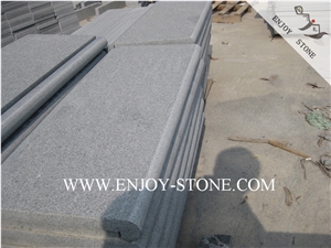 Flamed Rebated Bullnose G654 Sesame Black, Padang Grey, Sesame Grey, Sesame Gray, Sawn,Flamed Dropface Bullnose Tiles/Cut to Size/Slabs/Flooring/Walling/Pavers/Granite