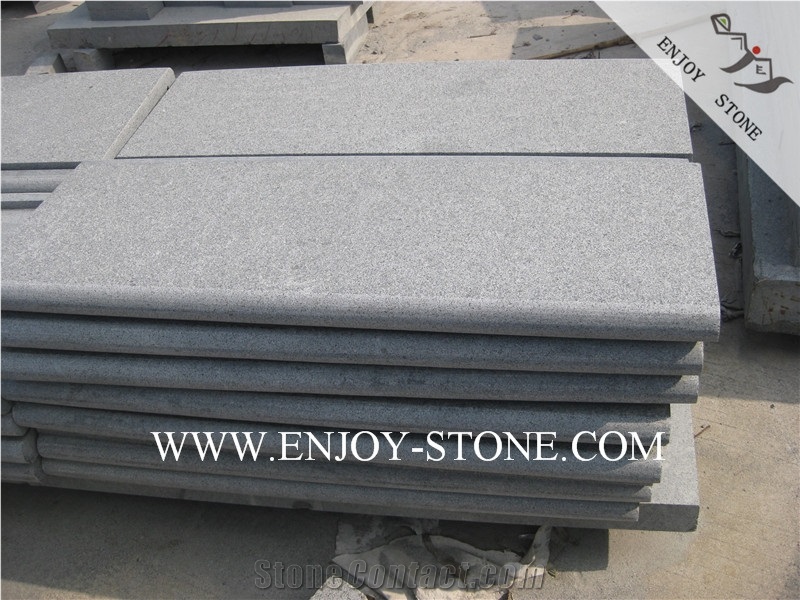 Flamed Rebated Bullnose G654 Sesame Black, Padang Grey, Sesame Grey, Sesame Gray, Sawn,Flamed Dropface Bullnose Tiles/Cut to Size/Slabs/Flooring/Walling/Pavers/Granite