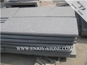 Flamed Rebated Bullnose G654 Sesame Black, Padang Grey, Sesame Grey, Sesame Gray, Sawn,Flamed Dropface Bullnose Tiles/Cut to Size/Slabs/Flooring/Walling/Pavers/Granite