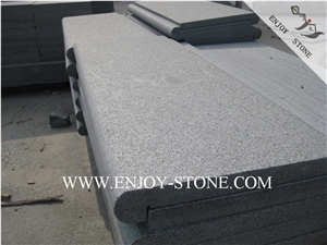 Flamed Rebated Bullnose G654 Sesame Black, Padang Grey, Sesame Grey, Sesame Gray, Sawn,Flamed Dropface Bullnose Tiles/Cut to Size/Slabs/Flooring/Walling/Pavers/Granite