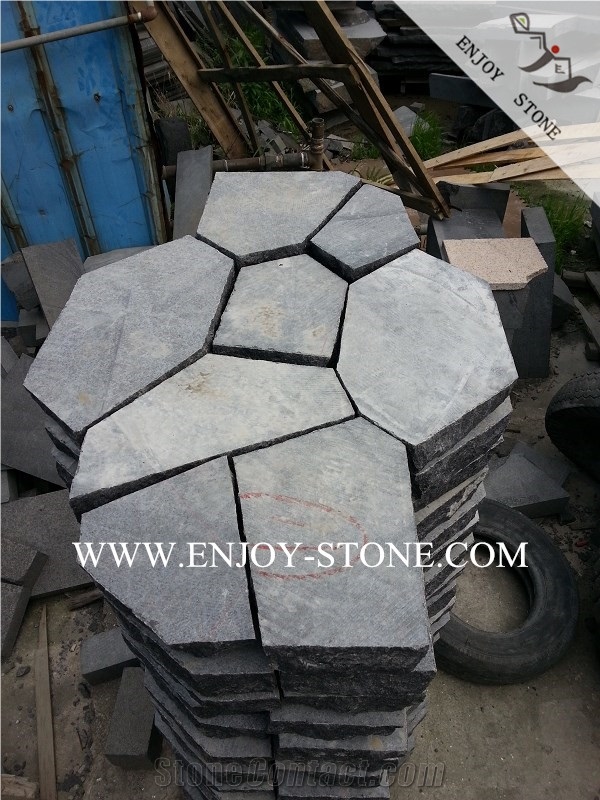 Fuding G684 Machine Cut/Sawn Cut+Natural Split/Cleft Finish Random Flagstones,Irregular Flagstones,Flagstone Walkway Pavers,Flagstone Courtyard Stone