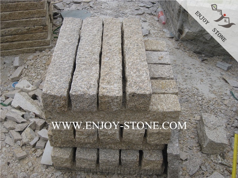 Fujian G682 Yellow Rusty Granite Palisade,Garden Decoration,Garden Wall Pillar,All Sides Pineapple/Fine Picked Granite Stone