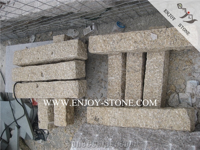 Fujian G682 Yellow Rusty Granite Palisade,Garden Decoration,Garden Wall Pillar,All Sides Pineapple/Fine Picked Granite Stone