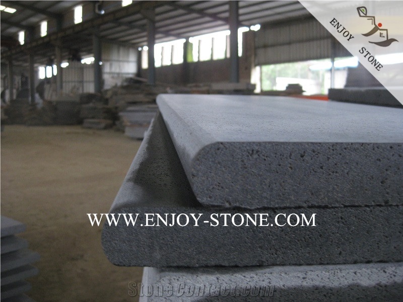 Fujian Grey Bluestone Bullnose Swimming Pool Coping,Sawn Cut/Machine Cut Swimming Pool Borders,Pool Pavers