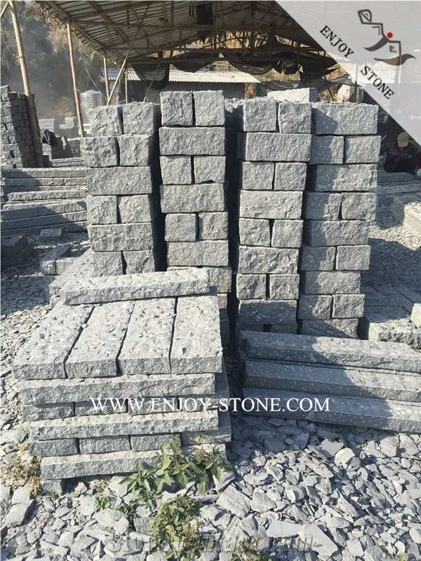 G654 Granite Fine Picked Finish Palisade,Impala Black Pineapple Granite Pillars