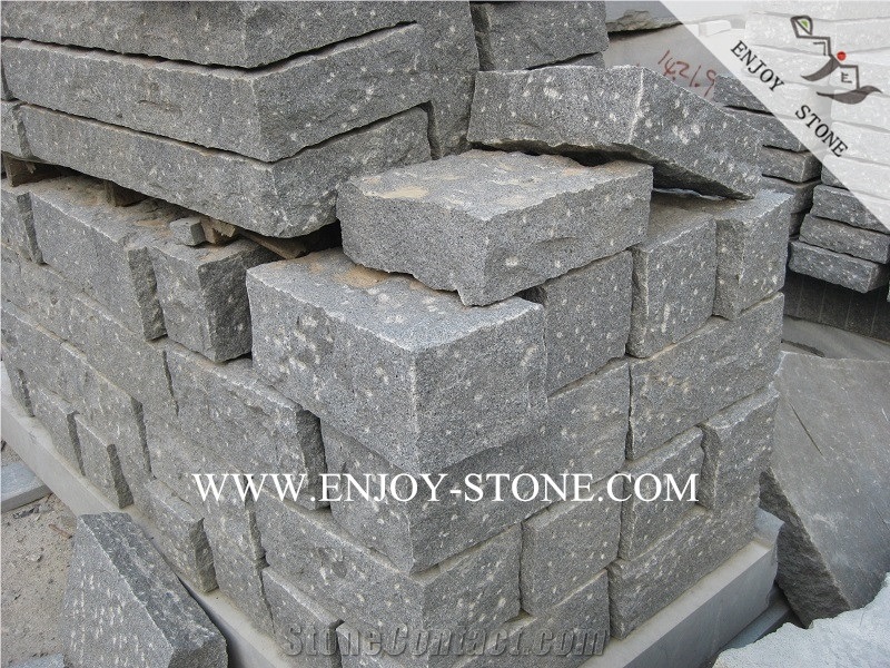 G654 Granite Fine Picked Finish Palisade,Impala Black Pineapple Granite Pillars