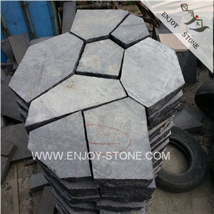 G684 Black Basalt,Black Pearl,Black Rain Stone Flooring Tile,Flagstone Walkway Paving