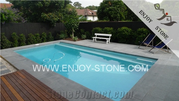 G684 Black Basalt,Pearl Black Flamed Coping Corner Pieces,Coping Stone,Swimming Pool Coping Solid Pieces