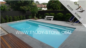 G684 Black Basalt,Pearl Black Flamed Coping Corner Pieces,Coping Stone,Swimming Pool Coping Solid Pieces
