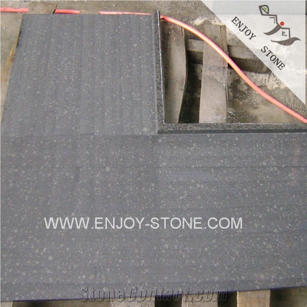 G684 Black Basalt,Pearl Black Flamed Coping Corner Pieces,Coping Stone,Swimming Pool Coping Solid Pieces